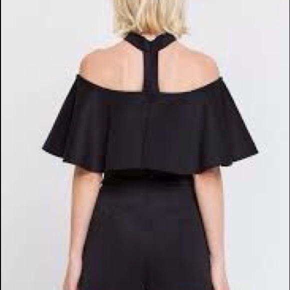 Endless Rose Off shoulder Black Romper Dress - Picture 3 of 7